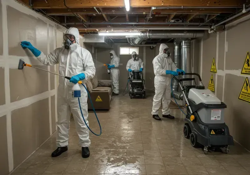 Basement Moisture Removal and Structural Drying process in Sandersville, GA